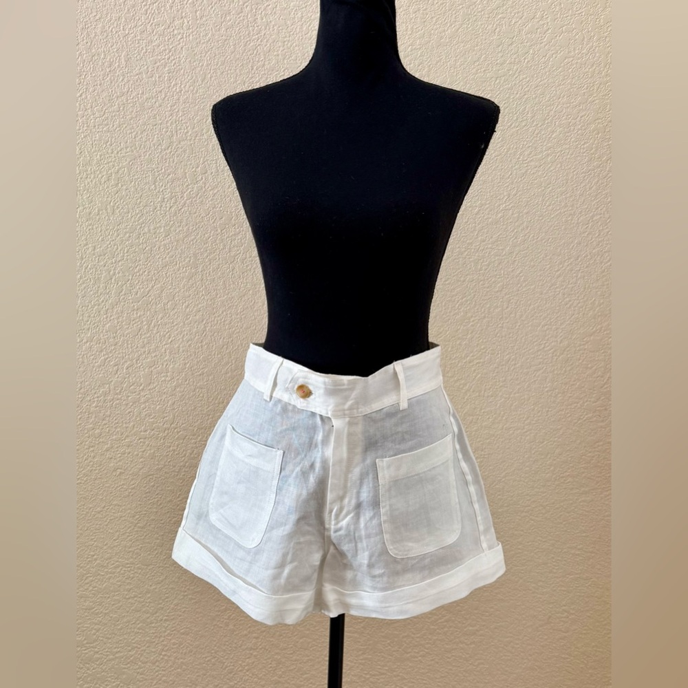 NWT FLANNEL Australia Linen Dixie Shorts in Milk Size 1 (US 4)